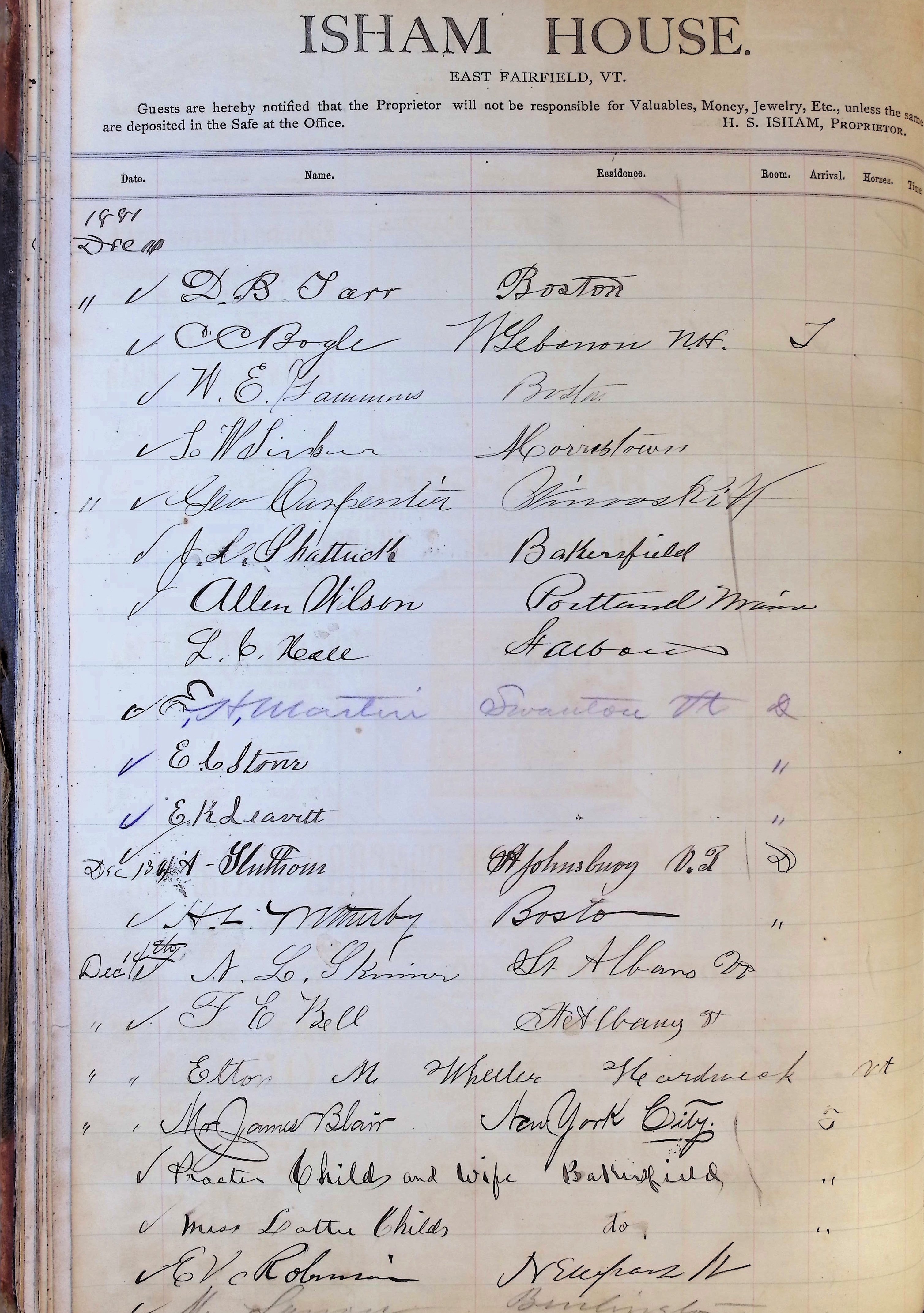 Isham Hotel register Vol. 1, Page 44