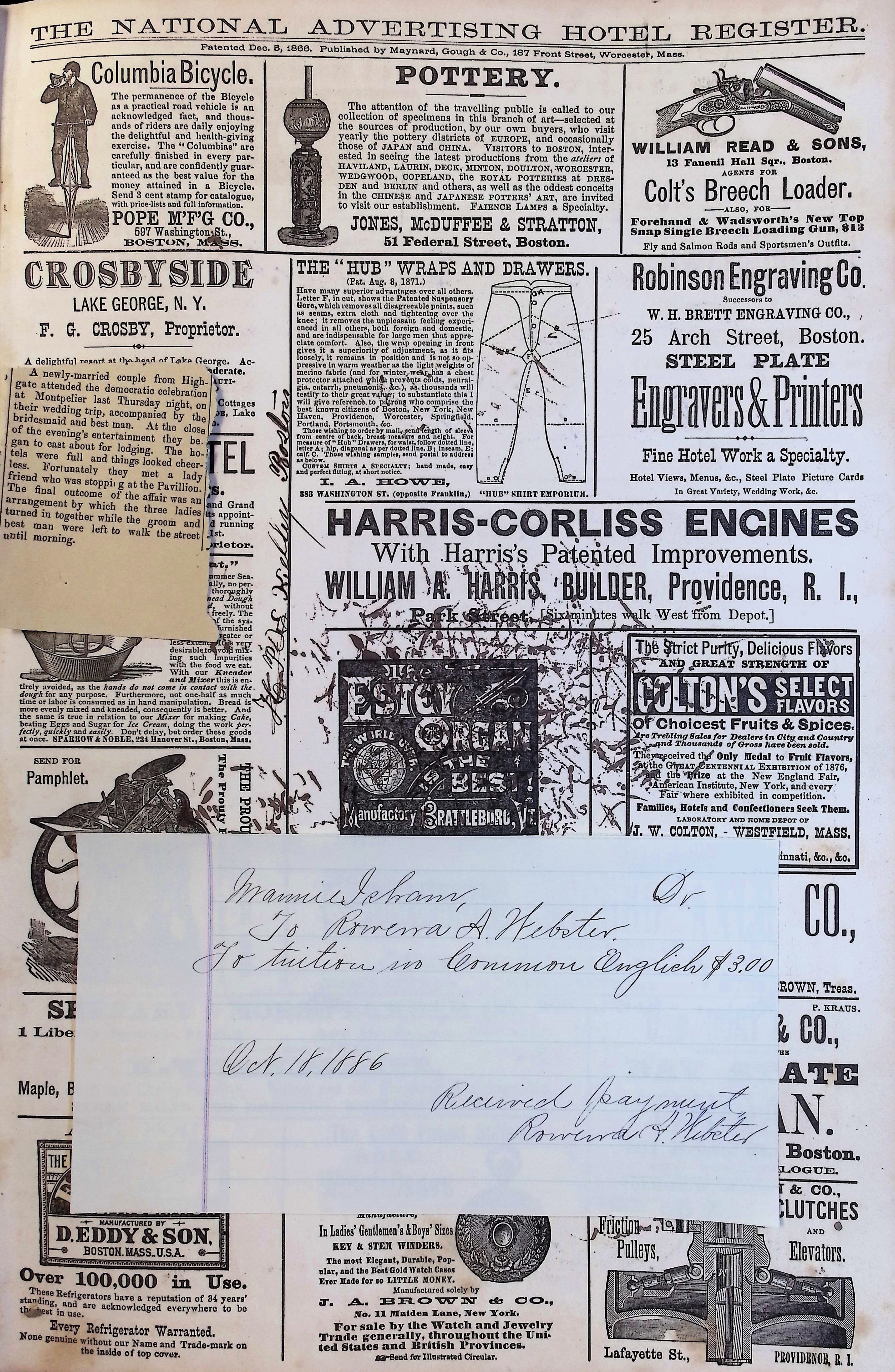 Isham Hotel register Vol. 1, Page 91