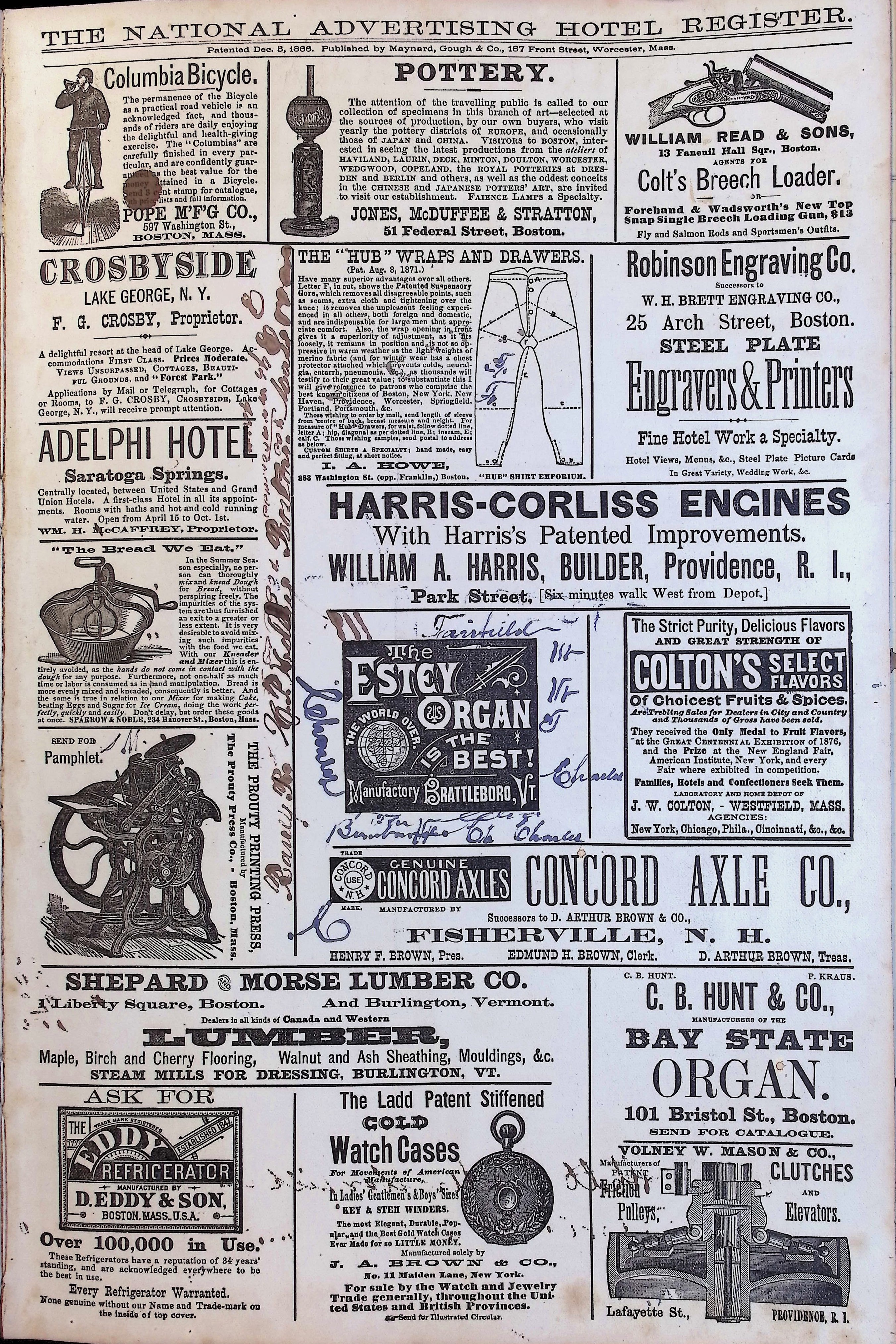 Isham Hotel register Vol. 1, Page 122