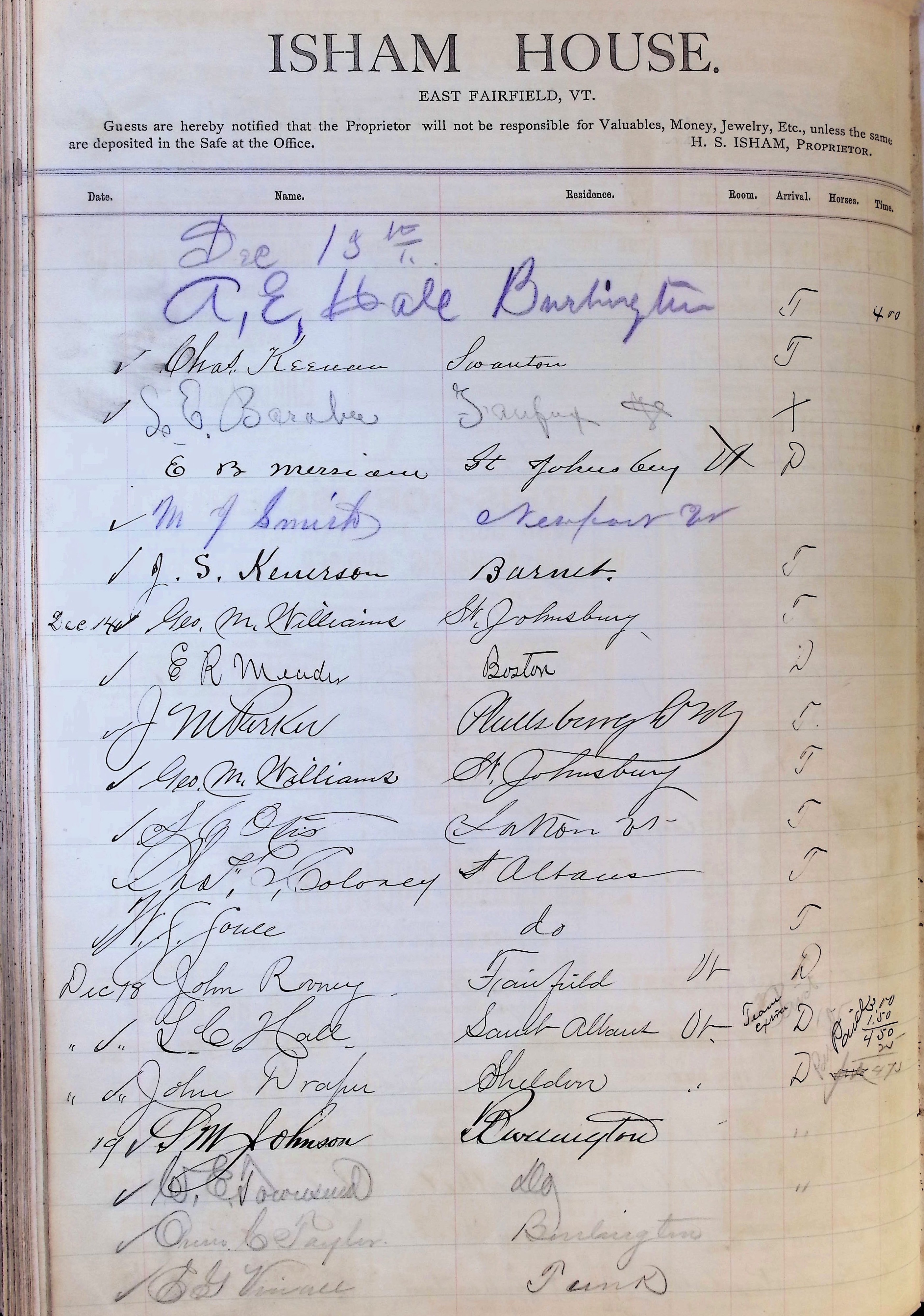 Isham Hotel register Vol. 1, Page 123