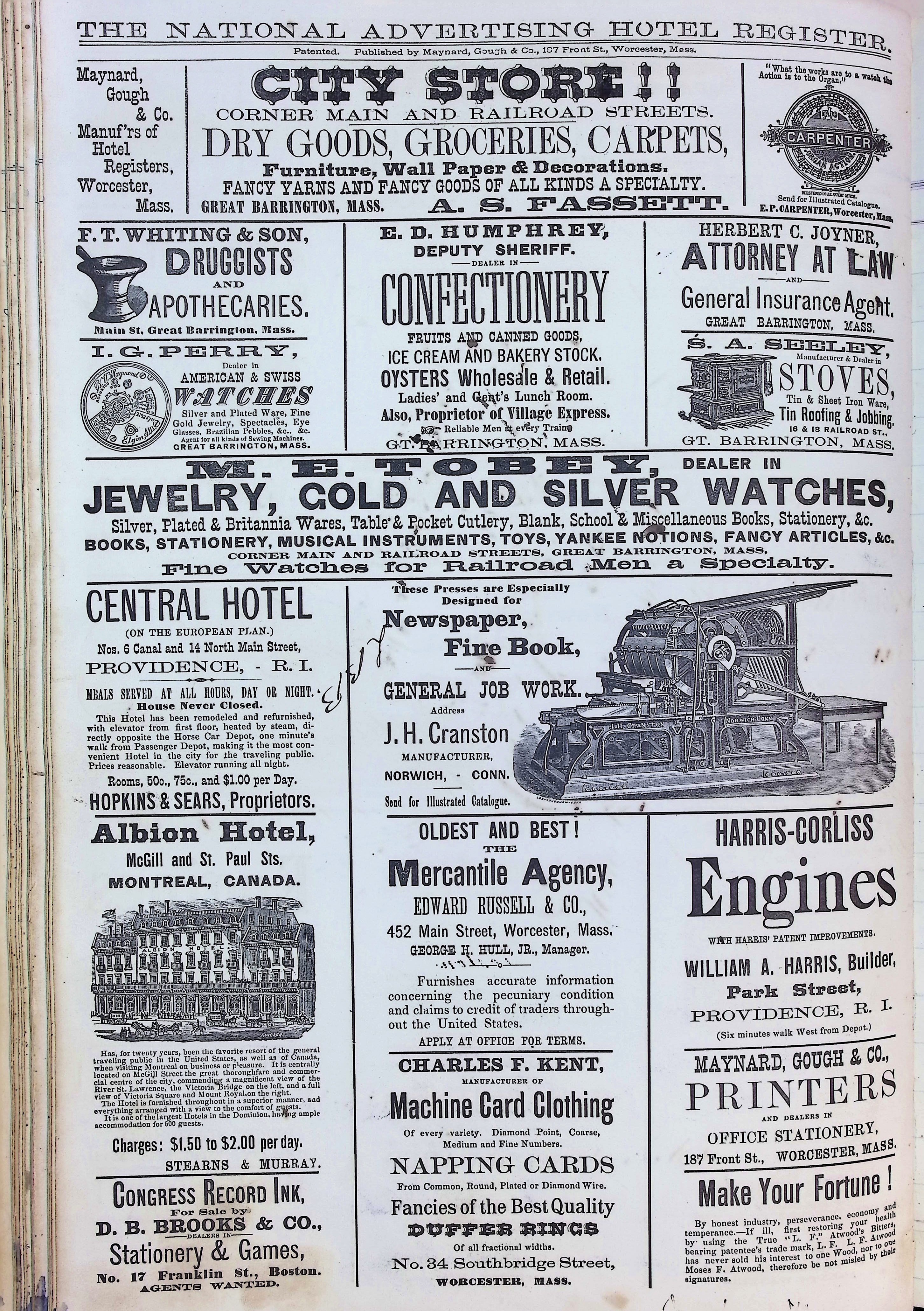 Isham Hotel register Vol. 2, Page 100