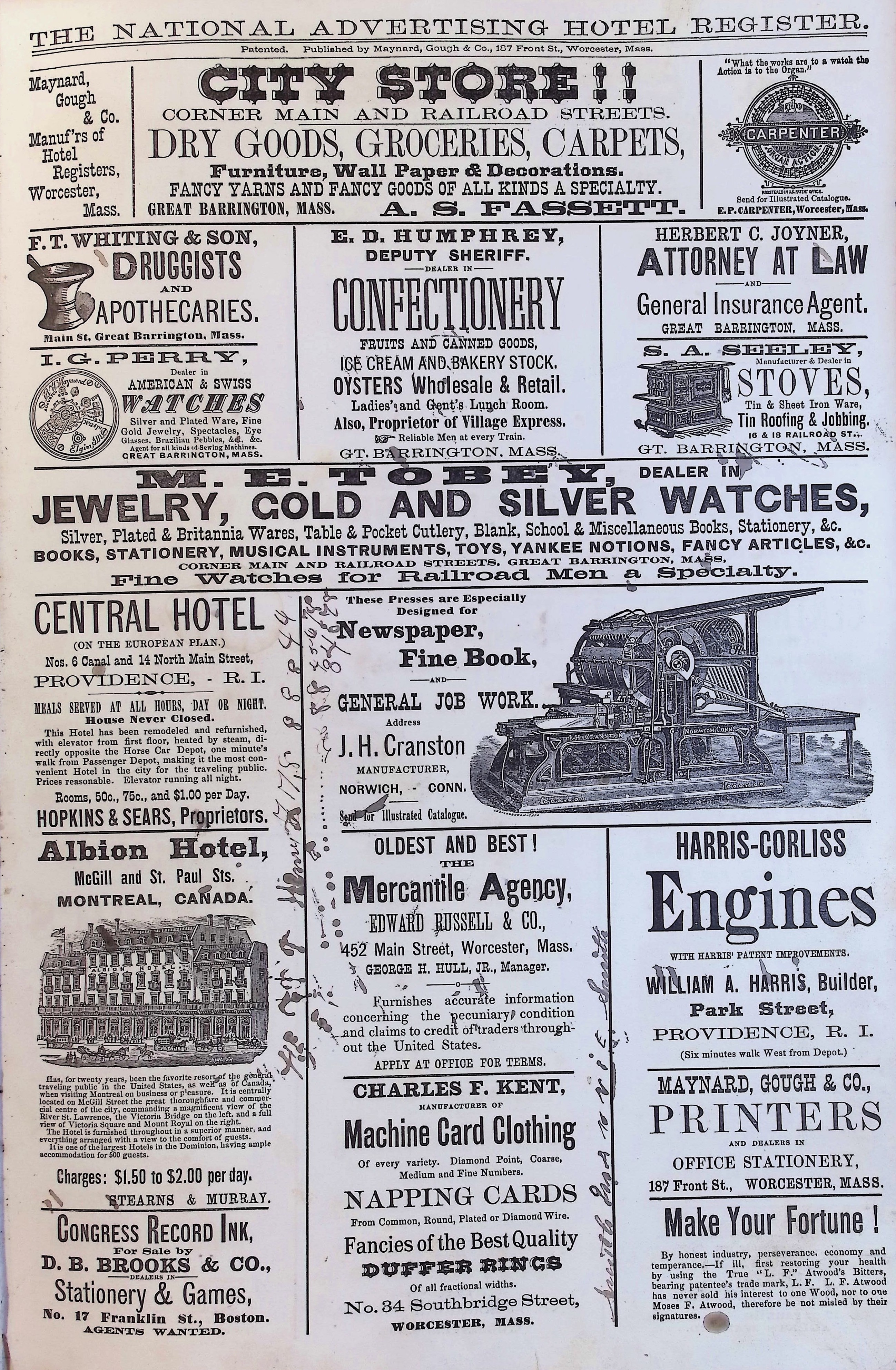 Isham Hotel register Vol. 2, Page 117