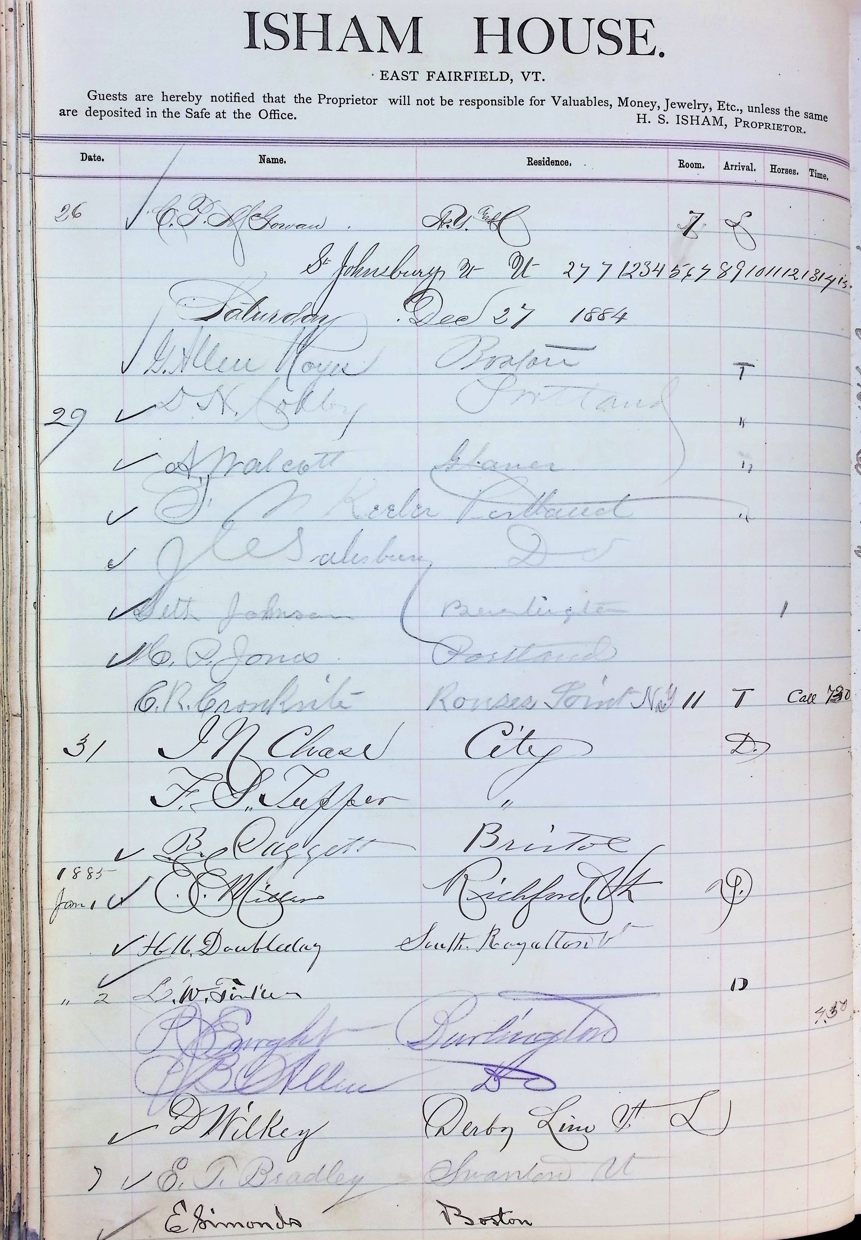 Isham Hotel register Vol. 2, Page 120