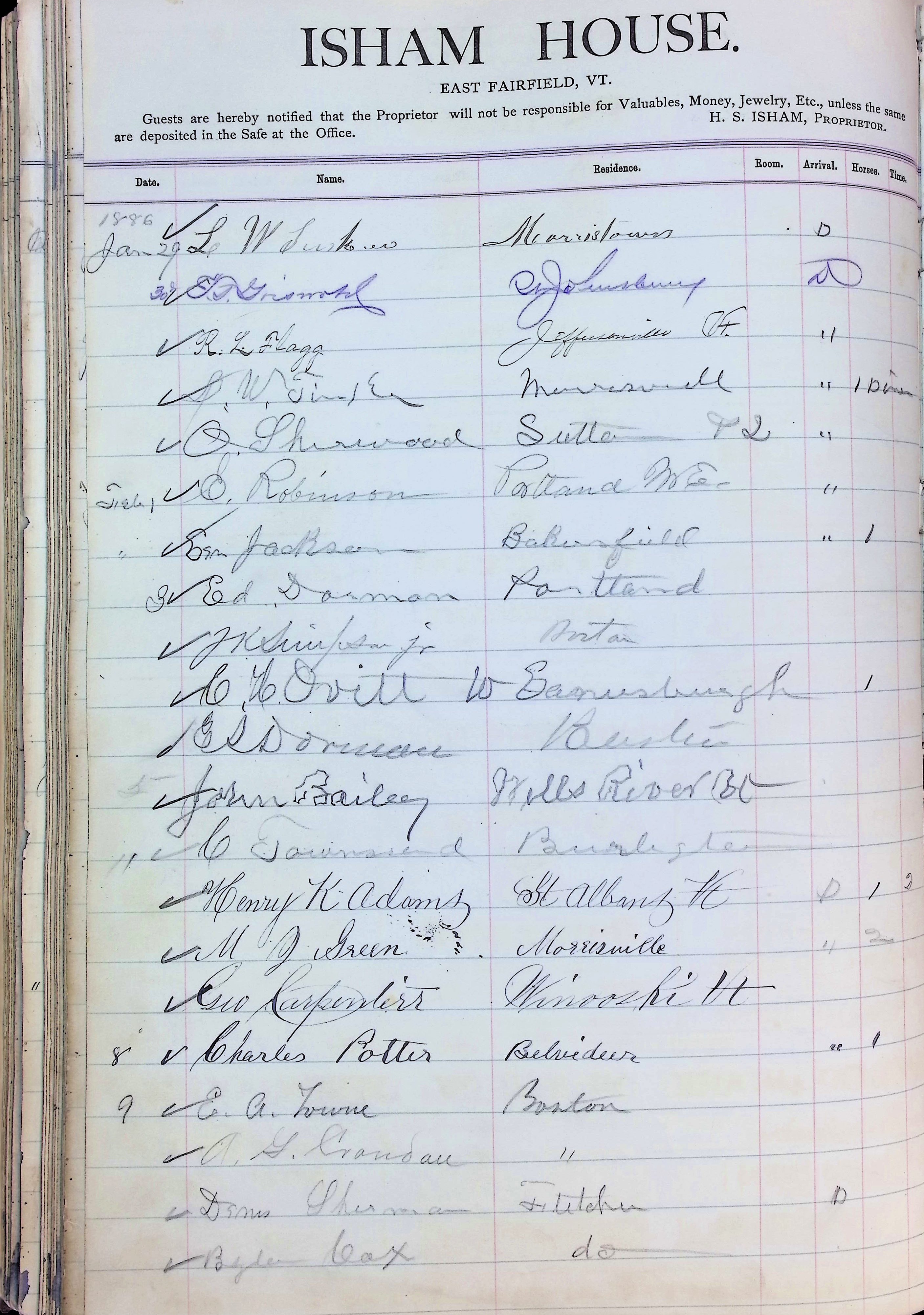 Isham Hotel register Vol. 2, Page 214