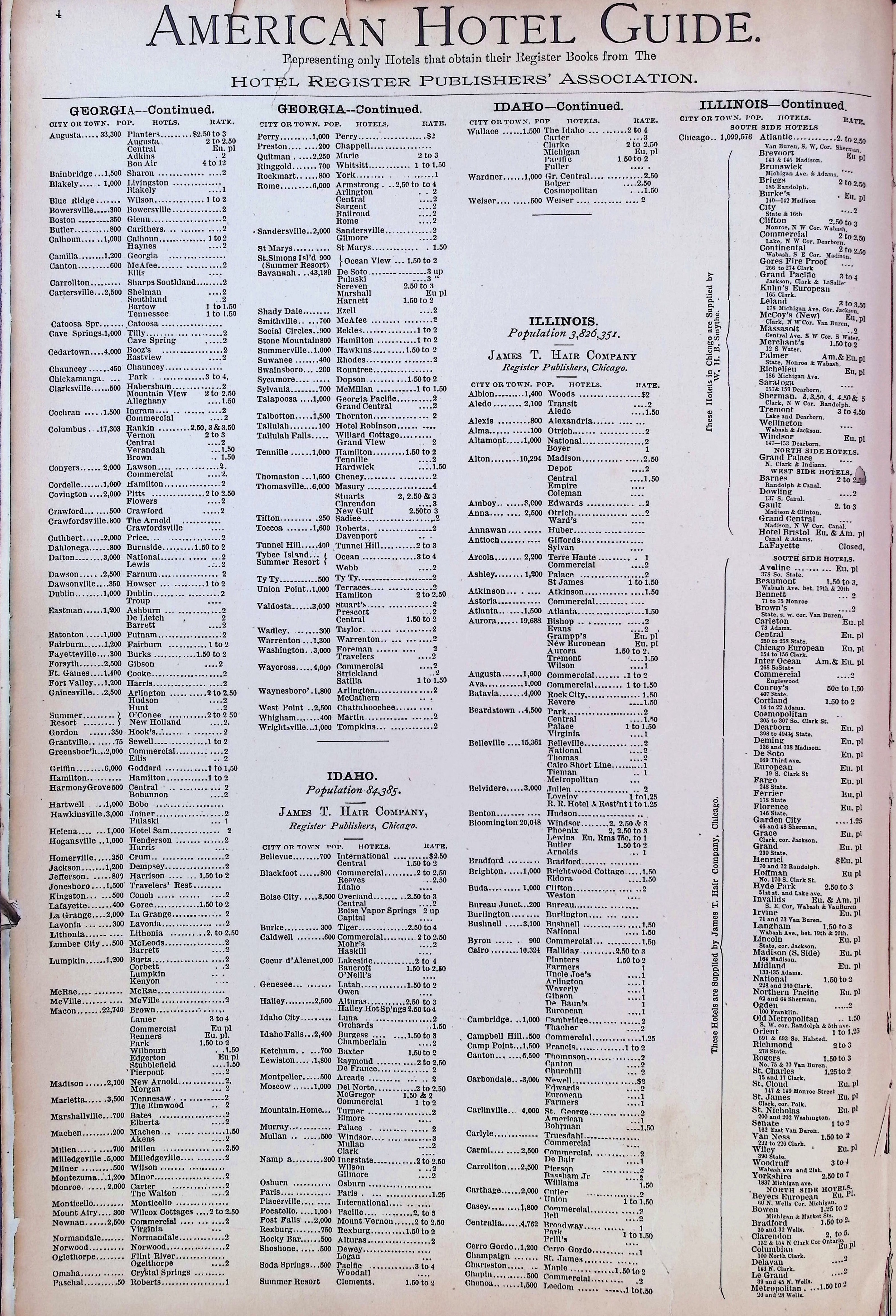 Isham Hotel register Vol. 3, Page 8