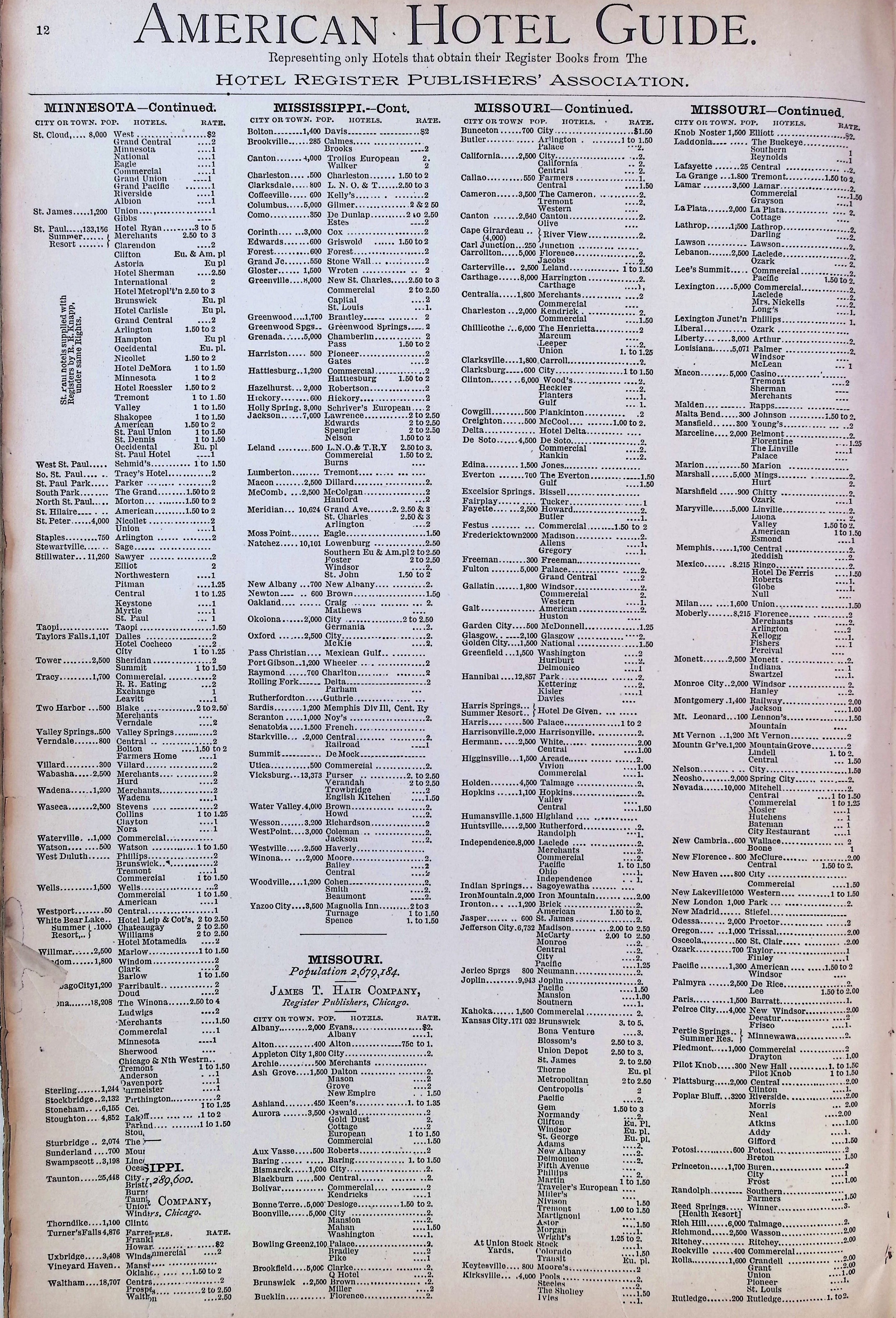 Isham Hotel register Vol. 3, Page 18
