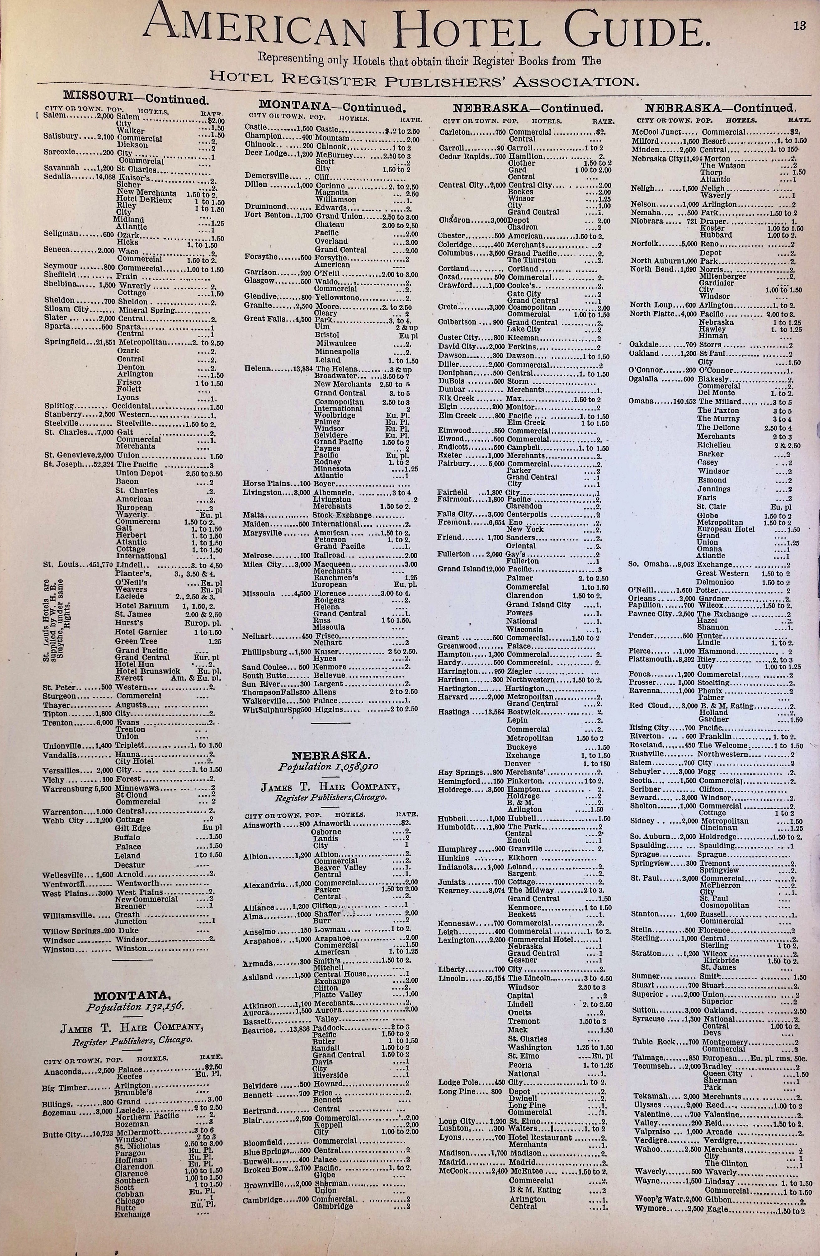 Isham Hotel register Vol. 3, Page 19