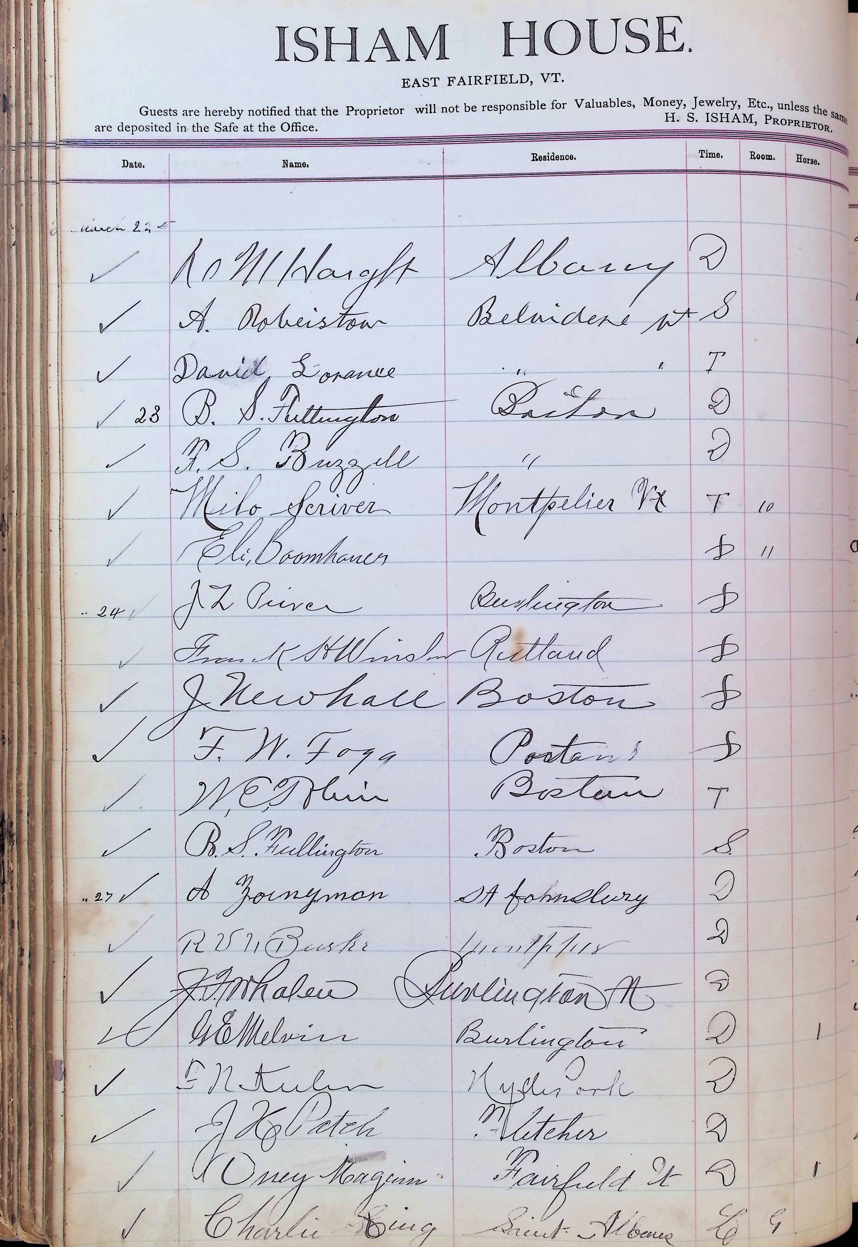 Isham Hotel register Vol. 3, Page 128