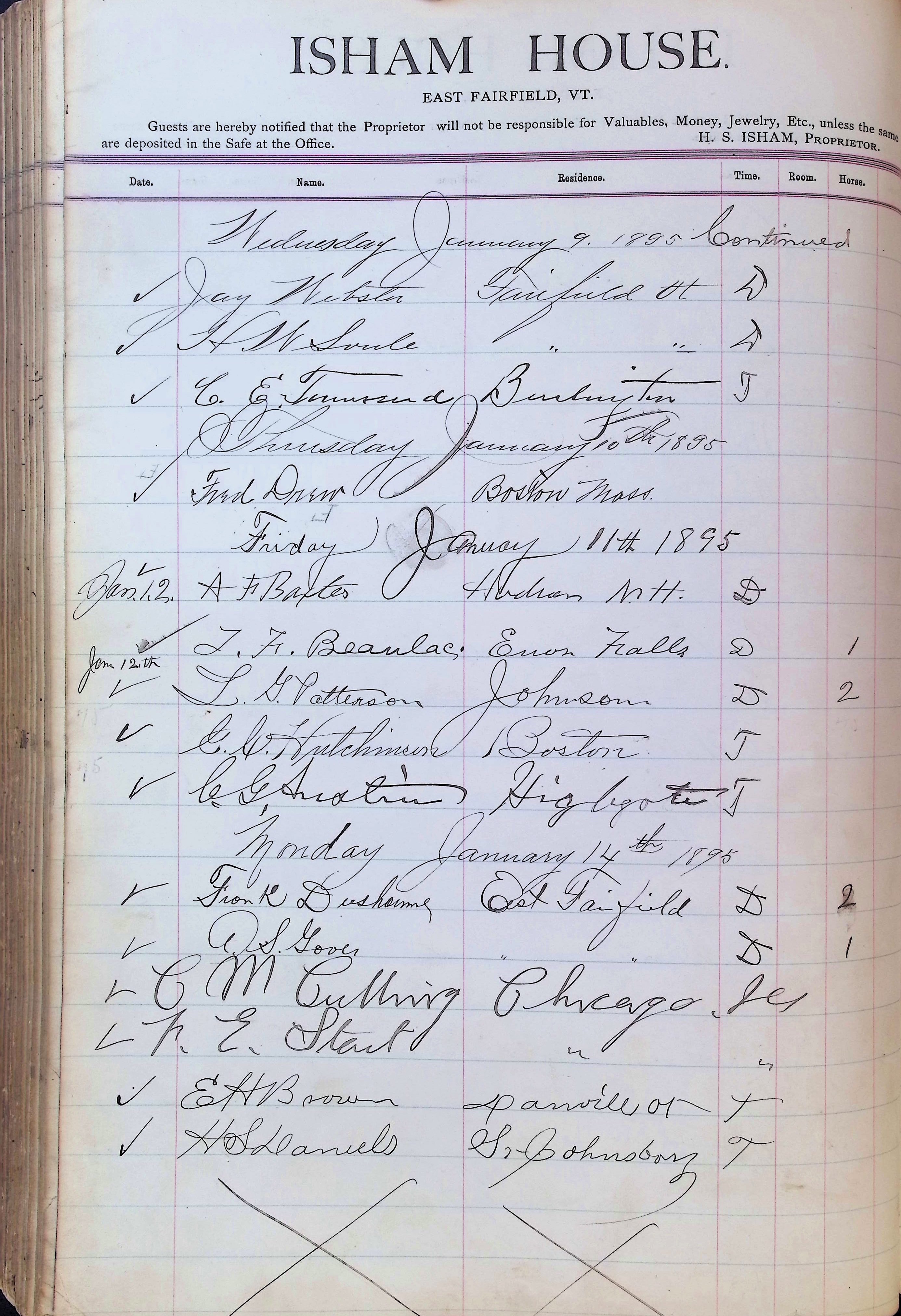 Isham Hotel register Vol. 3, Page 268