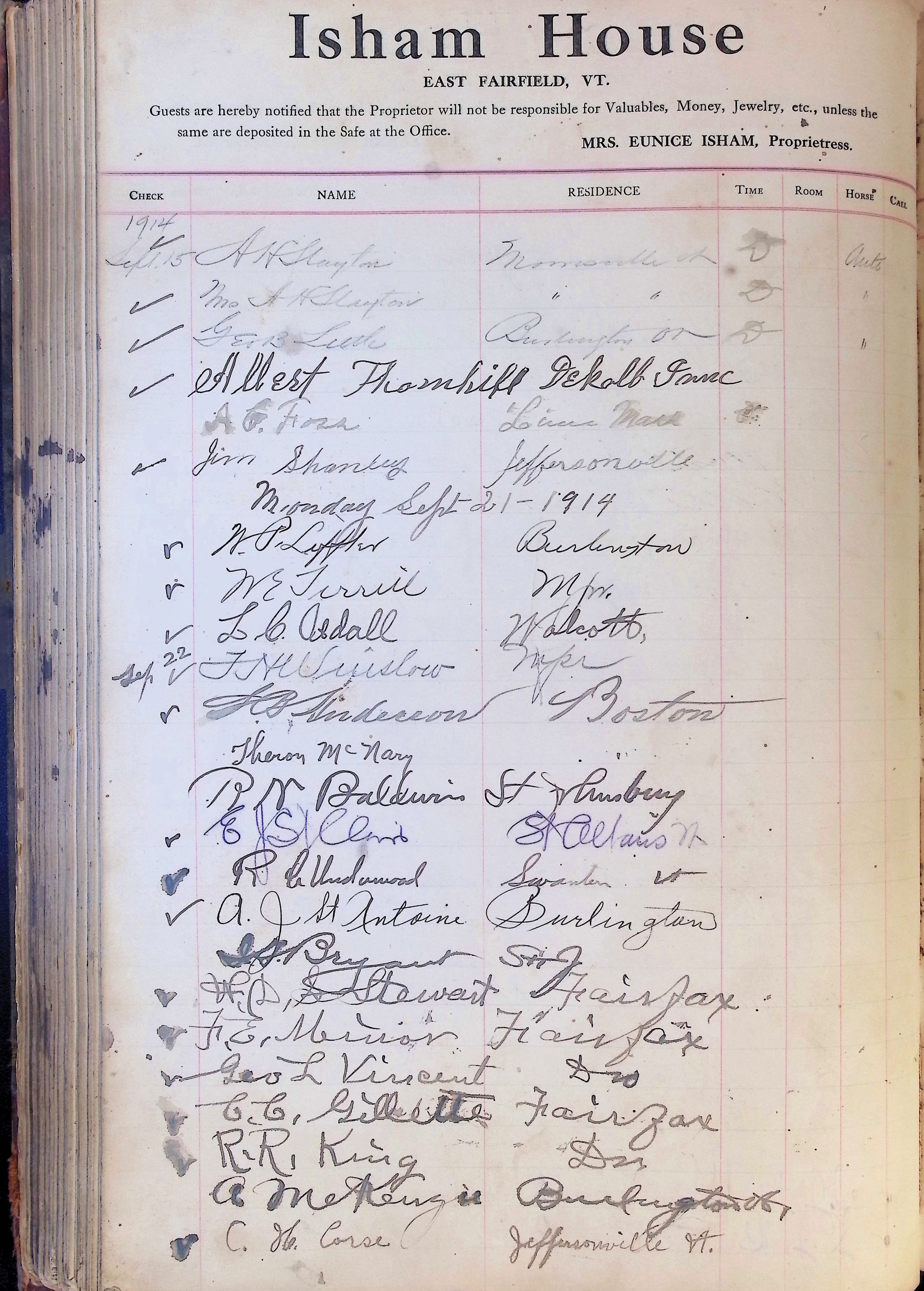 Isham Hotel register Vol. 4, Page 247