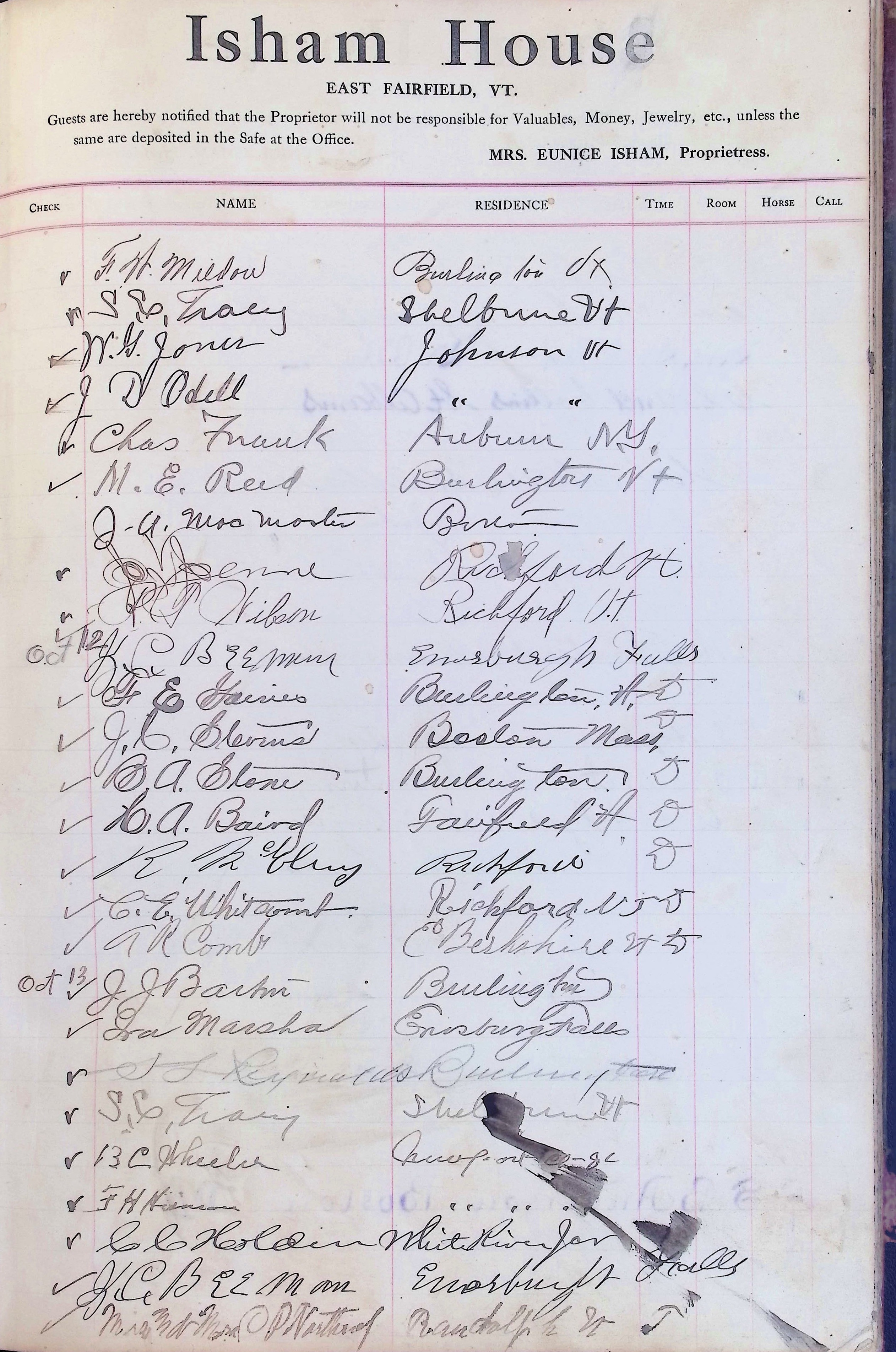 Isham Hotel register Vol. 4, Page 248