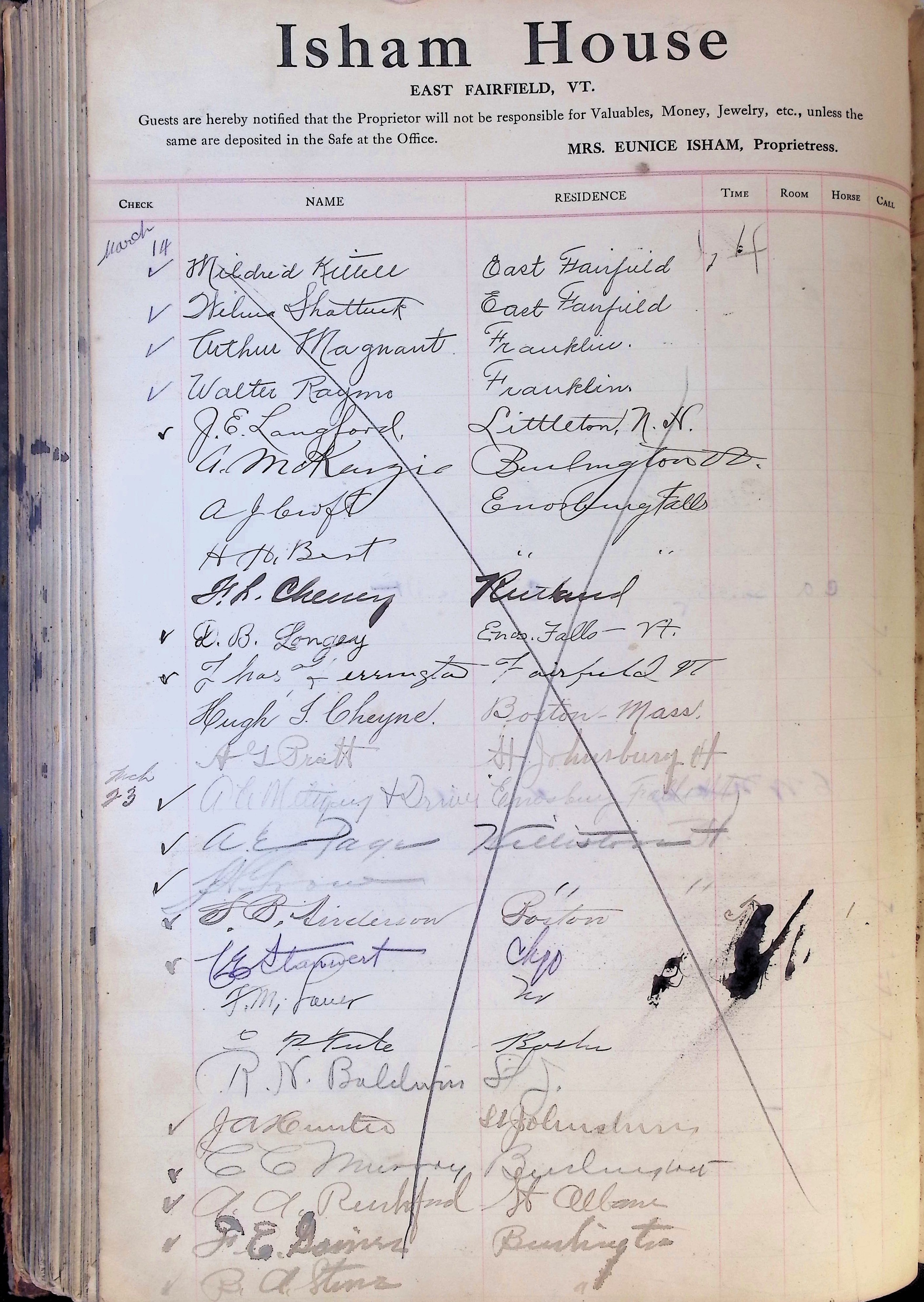 Isham Hotel register Vol. 4, Page 269