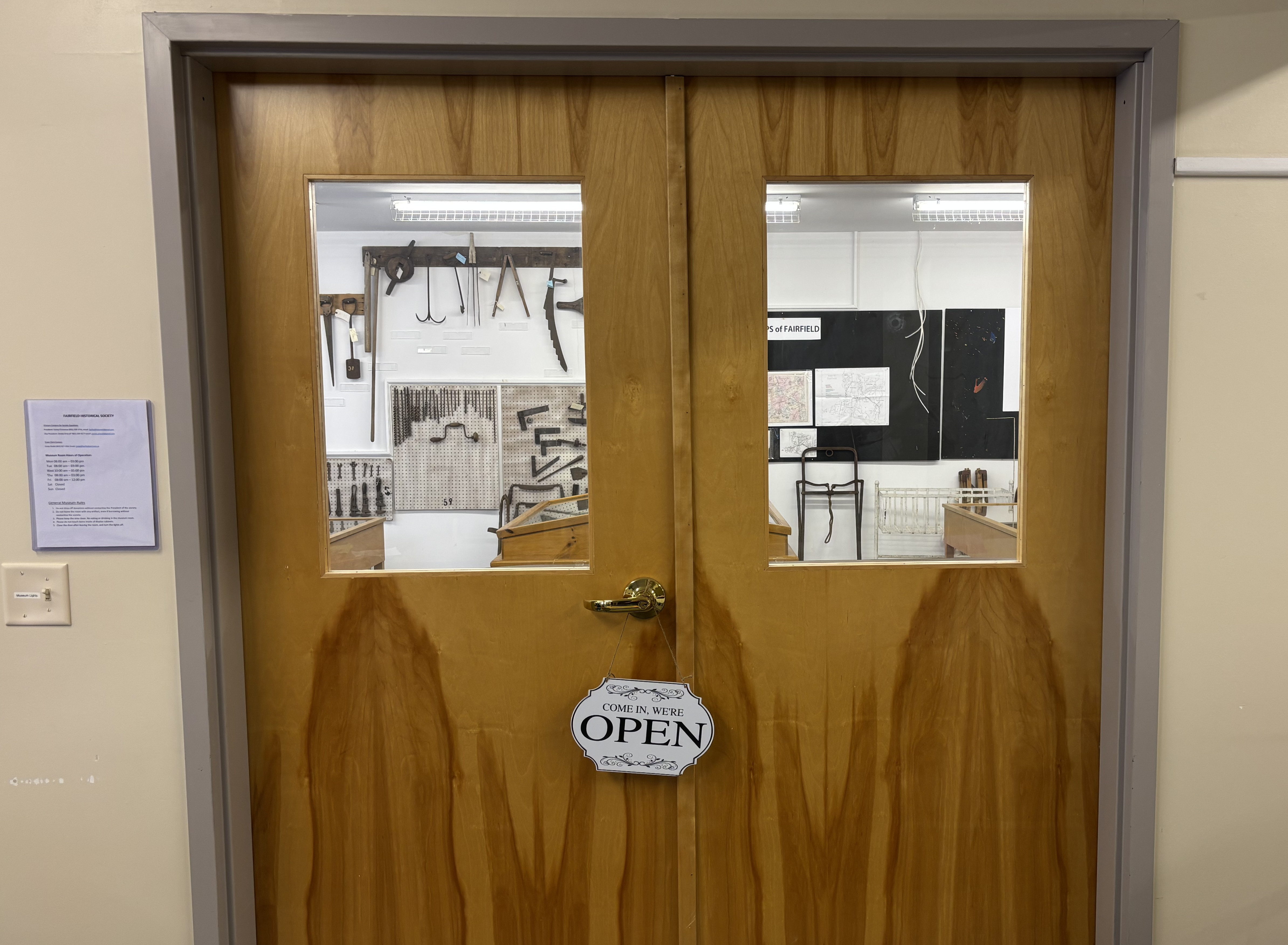 Entrance to the Fairfield Historical Society museum